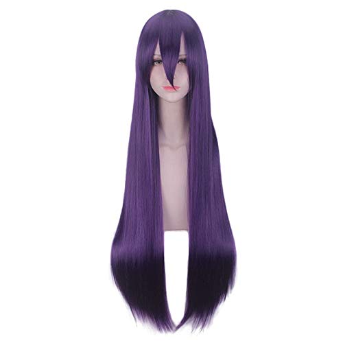 Anime Overlord Albedo Lila/Dunkelblau Lange gerade Perücke Cosplay Kostüm Hitzebeständiges Kunsthaar Frauen Cosplay Perücken 2 von EQWR