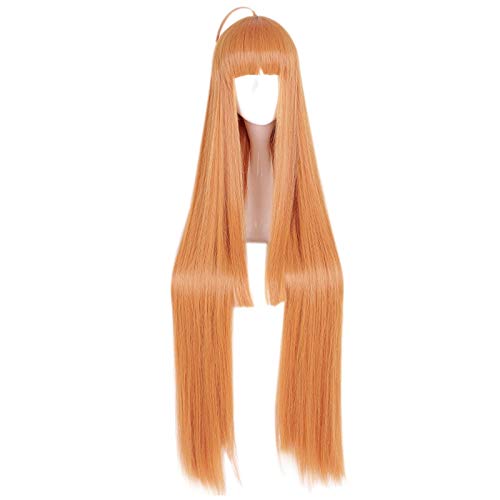 Anime Persona 5 Futaba Sakura Orange lange gerade Perücke Cosplay Kostüm Hitzebeständige synthetische Haare Frauen Cosplay Perücken von EQWR