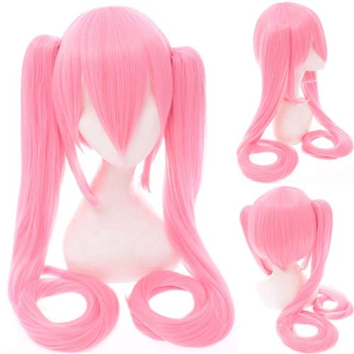 Anime Perücke Hatsune Miku Vocaloid Cosplay Perücke Black Rock Shooter Senbon Zakura Perücken Lange synthetische Haarspäne Pferdeschwänze + Perückenkappe DM120 11 von EQWR