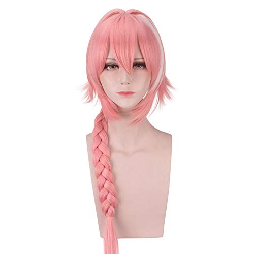 Anime Schicksal Apokryphen Reiter Astolfo Pink Long Braid Perücke Cosplay Kostüm Hitzebeständiges Kunsthaar Männer Frauen Frauen Cosplay Perücken von EQWR