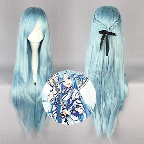 Anime Schwert Kunst Online Alfheim Yuuki Asuna Blau Lange Perücke Cosplay Kostüm Sao Yuki Asuna Hitzebeständiges Kunsthaar Frauen Perücken Perücke -217E von EQWR