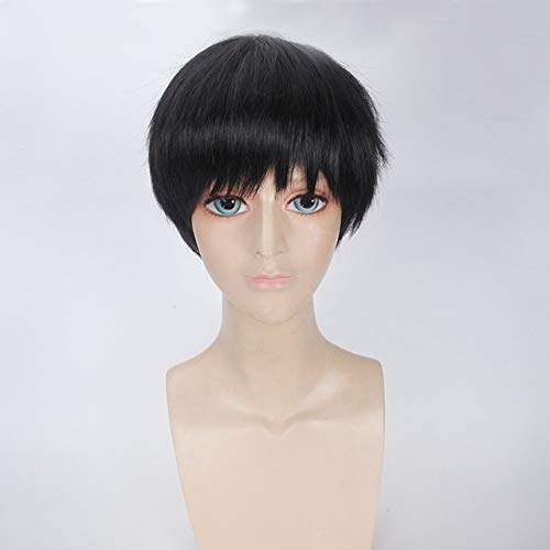 Anime Tokyo Ghul Ken Kaneki Weiß Schwarz Kurze Perücke Cosplay Kostüm Ken Kaneki Hitzebeständiges Kunsthaar Männer Cosplay Perücken PL-356 Schwarz von EQWR