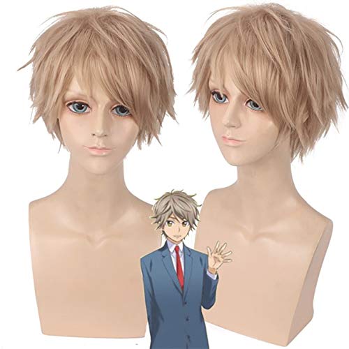 Anime Watashi ga Motete Dousunda Cosplay Perücke Synthetisches Haar für Jungen Männer Küss ihn nicht mich Halloween Cosplay kurze Perücken + Perückenkappe Einheitsgröße PL-711 Perücke von EQWR