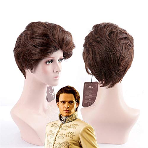 Cinderella Princess Perücke Prince Charming Kit Cosplay Perücke Kurze e Herren synthetische Haar Perücke für Erwachsene Unisex + Perücke Cap One Size C514 von EQWR
