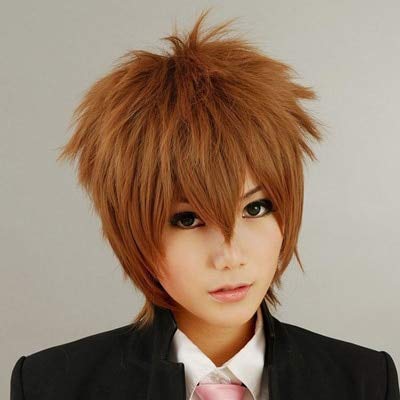 Cosplay Kostüm Perücke Katekyo Hitman Reborn Sawada Tsunayoshi Brown Synthetic Hair zeigen das Bild von EQWR
