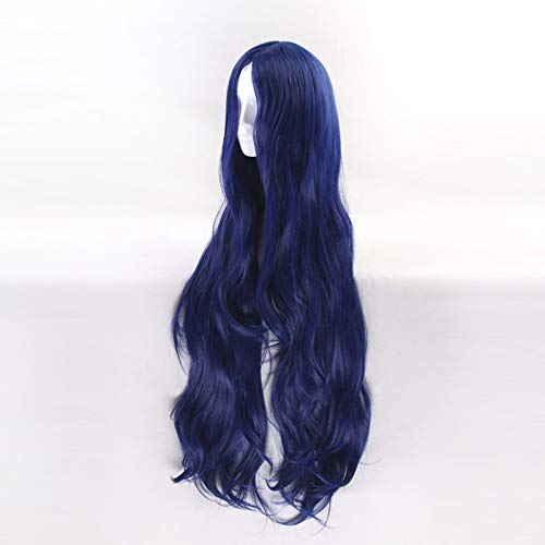 Danganronpa V3 Dangan Ronpa Tötungsharmonie Shirogane Tsumugi 100 cm gewelltes blaues synthetisches Haar Hitzebeständiges Cosplay + Perückenkappe von EQWR