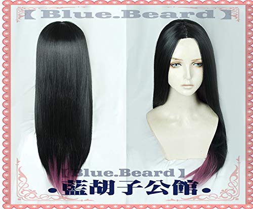 Der Drachenprinz Claudia Perücke Cosplay Requisiten 75 cm lang Gerade Schwarz Ombre Lila Synthetisches Haar Cosplay Kostüm Perücken + Perückenmütze von EQWR