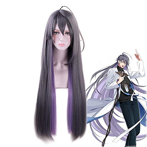 Division Rap Kampfhypnose MIC JAKURAI JINGUJI Lange gerade Perücke Cosplay Kostüm Männer Frauen Kunsthaar Halloween Party Perücken MZ-1299 von EQWR
