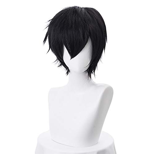 Durarara Izaya Orihara Perücke Schwarz Kurz Gerade Herren Hochtemperatur Faser Synthetisches Haar Party Cosplay Kostüm Perücken KUZW008A von EQWR
