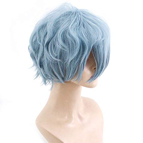 EQWR Haarteile Anime Cosplay Perücke Shigaraki Tomura Neuheit Spezielle Grau-Blau Hochtemperatur Silk Micro Roll Anti-Warping Perücke Anime Fans Geschenk von EQWR
