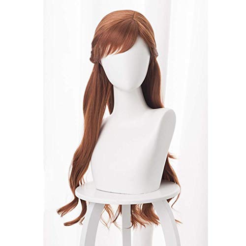 EQWR Haarteile Gefroren Anime Cosplay Rose Net Perücken Hochtemperaturbeständige Faser Lange Lockige Haare Braun 27,5 Zoll von EQWR
