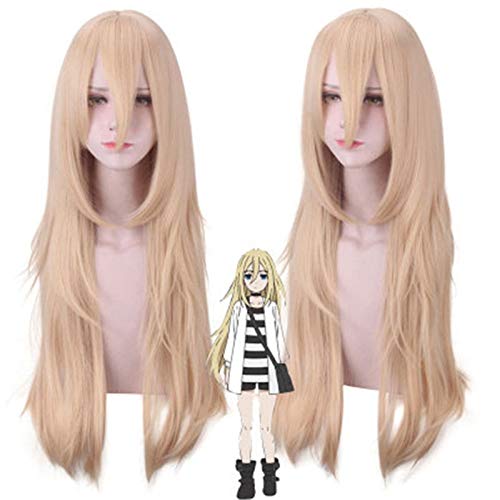 Engel des Todes Ray Rachel Gardner Cosplay Perücke für Frauen 80cm Blonde Lange Glatte Synthetische Haar Perücken Anime Kostüm Party Perücke von EQWR