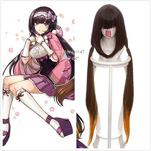 FGO Fate Grand Order Osakabehime Diener Pigtail Long Brown Gradient Resistant Synthetisches Haar Cosplay Kopfbedeckung + Kostenlose Perückenkappe FGO Fate Grand Order Osakabehime Diener Pigtail Long Brown Gradient Resistant Synthetisches Haar Cosplay Kopfbedeckung + Kostenlose Perückenkappe von EQWR