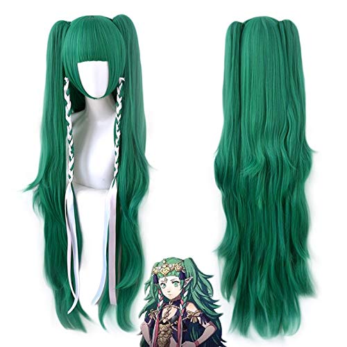 Feuer Emblem ThreeHouses Sothis Grün Lange Pferdeschwänze Perücke Cosplay Kostüm Hitzebeständige Kunsthaar Frauen Party Perücken von EQWR