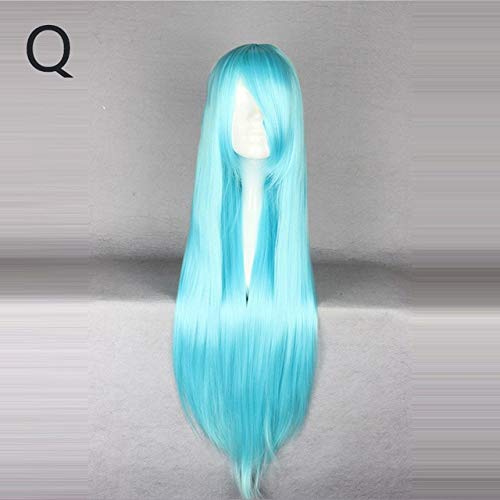 Frau langes glattes Haar 80CM Perücken Hitzebeständige synthetische Anime Cosplay Perücke Halloween Karneval Party Frauen Cosplay Perücken AP Q. von EQWR