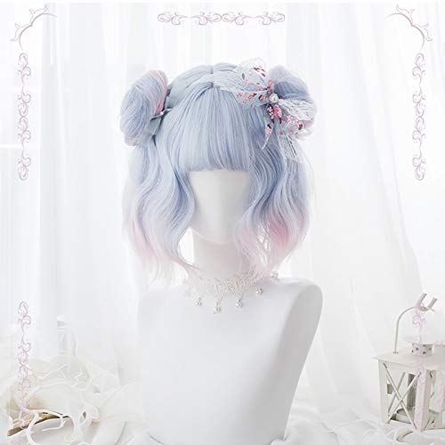 Frauen Lolita Perücke Kawaii Cosplay Perücke Hitzebeständige synthetische Perücke Halloween Karneval Party Cosplay Mädchen Haar Perücken von EQWR