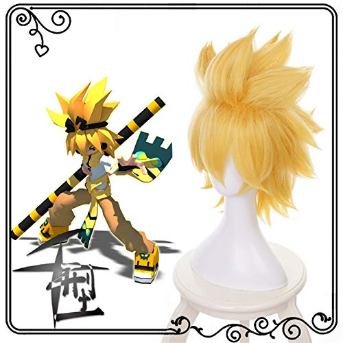 Gott Rose Aotu Welt Cosplay Perücke König Golden Mix Kurz Flauschig Geschichtetes Synthetisches Haar Halloween Karneval Party Kostüm Perücken KUQX7079 von EQWR