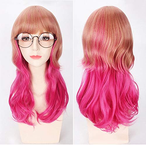 Günstige Anime bunte Pony Cosplay Perücken gefälschte hitzebeständige synthetische Haare lila blau Halloween Weihnachten Perücken + Perücken Kappe One Size PL-111 von EQWR