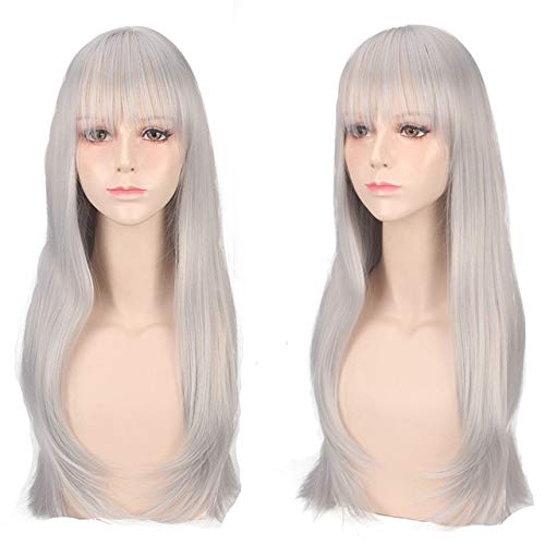 Günstige Anime bunte Pony Cosplay Perücken gefälschte hitzebeständige synthetische Haare lila blau Halloween Weihnachten Perücken + Perücken Kappe One Size PL-431 von EQWR