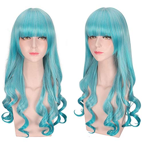 Günstige Anime bunte Pony Cosplay Perücken gefälschte hitzebeständige synthetische Haare lila blau Halloween Weihnachten Perücken + Perücken Kappe One Size PL-771 von EQWR