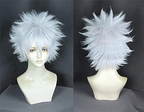 HUNTER HUNTER Killua Zoldyck Cosplay Perücke Japanischer Anime Silber Perücke Cosplay von EQWR