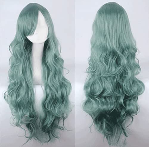 Halloween Fashion Christmas Party Dress Up Wig Cospay Wig 80Cm Long Curly Hair Universal Style Thick Air Curling Face Headgear Color:Jf80-10 von EQWR
