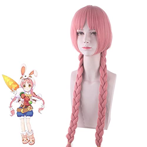 Halloween Fashion Christmas Party Dress Up Wig Cosplay Wig Princess Link Re:Dive Meimei Cute Rabbit Double Twist Braids von EQWR