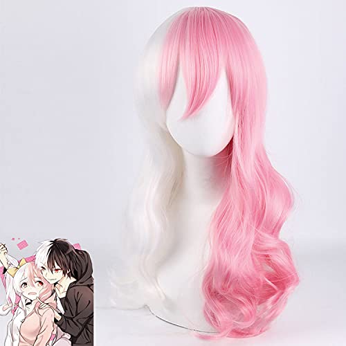Halloween Fashion Christmas Party Dress Up Wig Cosplay Wig Projectile On Breaking Monome Mixed Color Duo Spell Long Curly Hair von EQWR