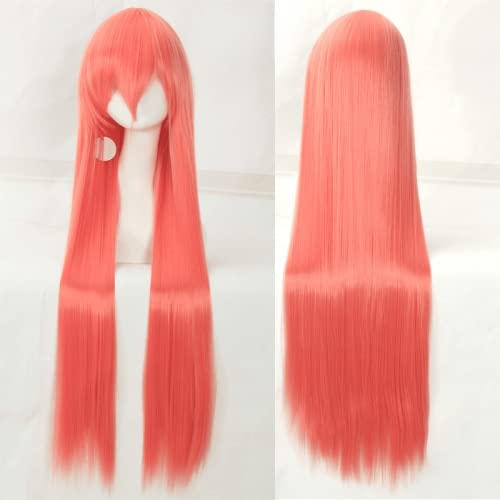 Halloween Fashion Christmas Party Dress Up Wig Cosplay Wig Universal 100Cm Color Long Straight Hair Cos Animation High Temperature Wire 099 Color:Rose Net 067 [1 Meter] von EQWR