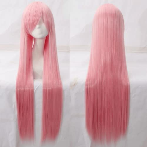 Halloween Fashion Christmas Party Dress Up Wig Cosplay Wig Universal 100Cm Color Long Straight Hair Cos Anime High Temperature Wire 099 Color:Rose Net 070 [1 Meter] von EQWR