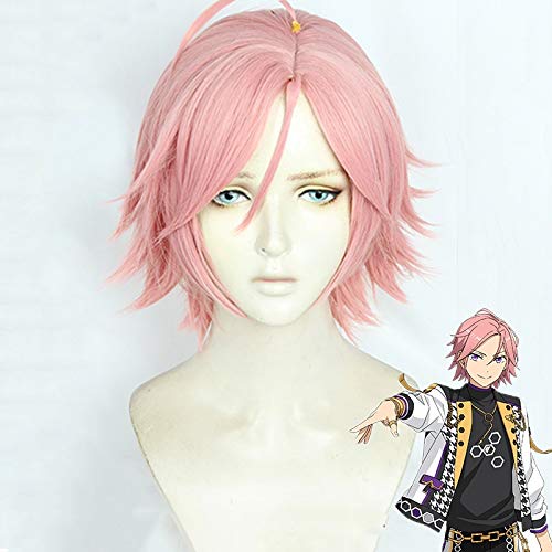 Hochwertige Ensemble-Stars Oukawa Kohaku Pink Kurze hitzebeständige synthetische Perücke Pelucas Anime Kostüm Cosplay Perücken von EQWR