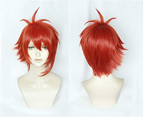 IDOLiSH7 NANASE RIKU Cosplay Perücke Kurz Orange Flauschig Geschichtetes Synthetisches Haar Erwachsene Rollenspiel Halloween Kostüm Perücken + Mütze + Track von EQWR