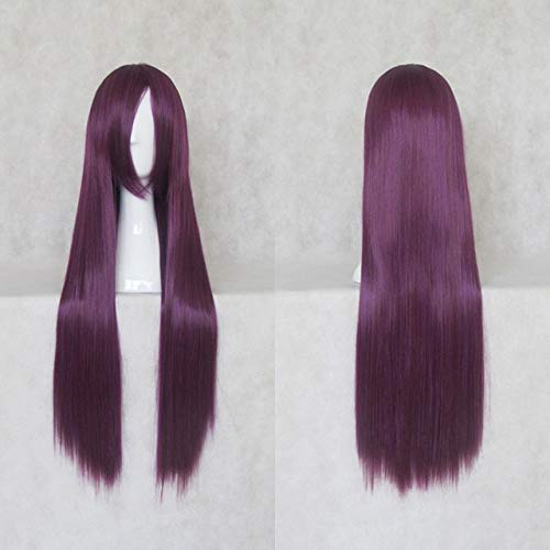 IHYAMS Perücken 80cm Traube Lila Busujima Saeko Cosplay Perücken Lange gerade Synthetik Kostüm Perücken Haar wie auf dem Bild von EQWR