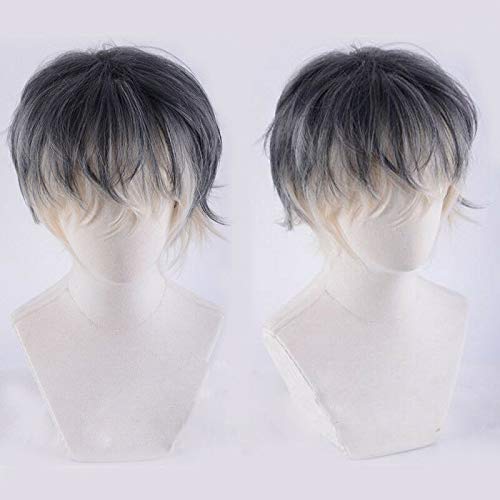 Idolish7 Re: vale Momo Schwarz Gradient Kurzhaar Cosplay Kostüm Volle Perücke + Kostenlose Perückenkappe von EQWR