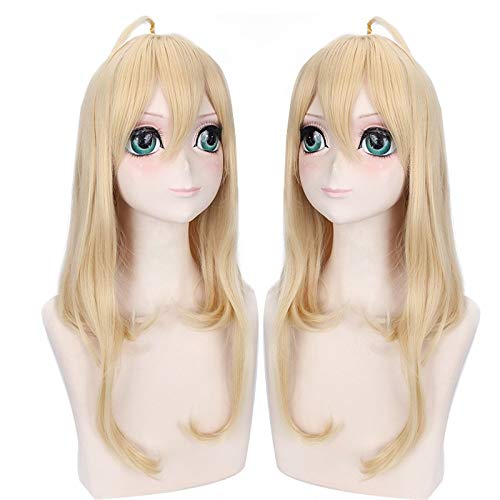 Idolish7 Tsumugi Takanashi 50cm lange gerade Cosplay Perücke für Frauen Kostüm Party Anime Perücke Hochwertige synthetische Haar Perücke Gold von EQWR