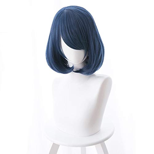 Inland Na Kanojo Tachibana Rui Cosplay Perücke 30cm kurze gerade hitzebeständige synthetische Haare Marineblau Bob Anime Party Perücke Tachibana Rui von EQWR