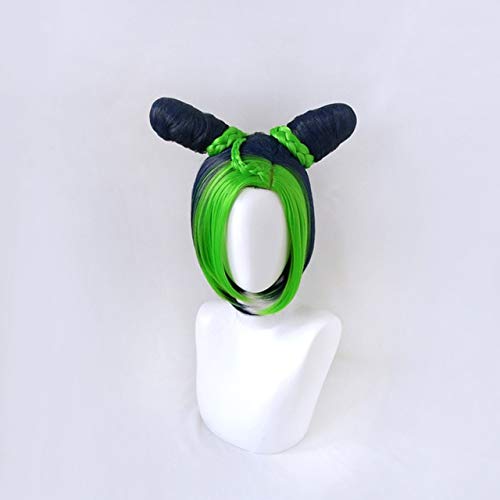 Jojos bizarres Abenteuer Jolyne Cujoh Kujo Brötchen Zöpfe Perücke Cosplay Kostüm Hitzebeständiges Kunsthaar Jojo Frauen Perücken A. von EQWR