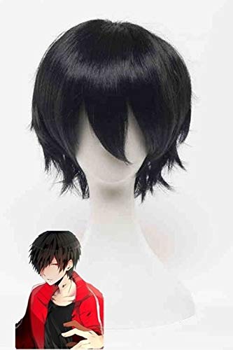 Kagerou Projekt Kisaragi Shintaro Cosplay Perücke Kurzes schwarzes Anime Haar + Perückenkappe Kagerou Projekt Schwarz von EQWR
