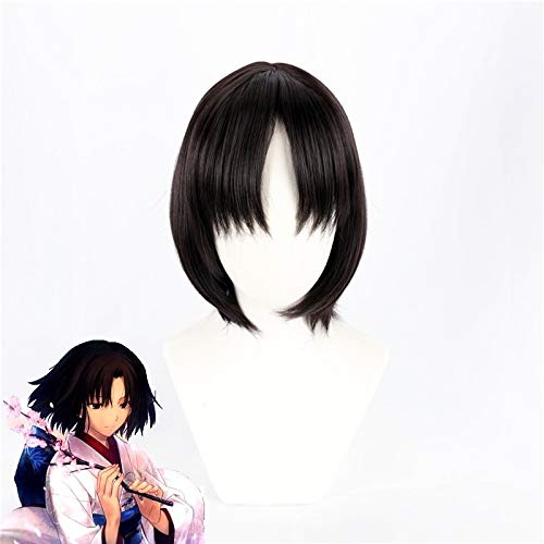 Kara no Kyoukai Ryougi Shiki Cosplay Perücke FGO Schicksal Der Garten der Ordnung Schwarz Kurz Mittelteil Synthetische Haar Perücken für Erwachsene von EQWR