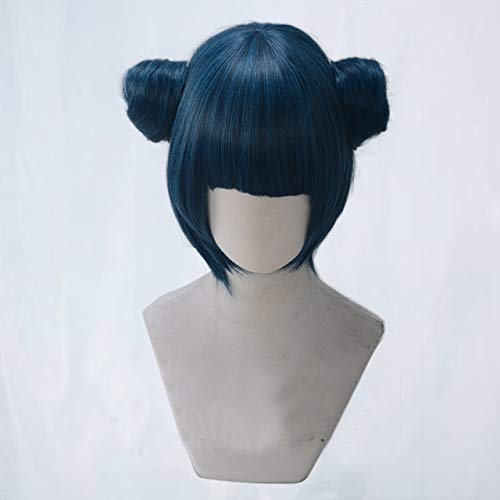 Liebesleben! Sonnenschein! Aqours Tsushima Yoshiko Cosplay Kostüm Party Haar Cosplay Perücke Blau geschwungener Pferdeschwanz B. von EQWR