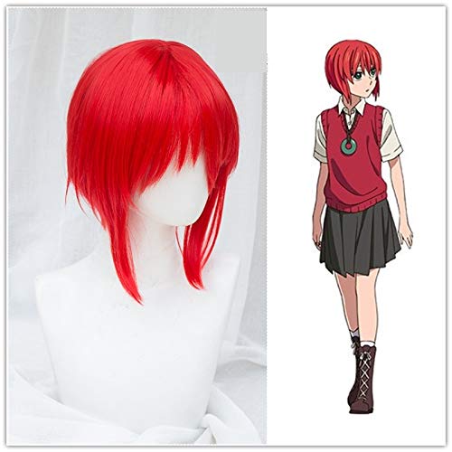 Mahoutsukai no Yome Chise Hatori Cosplay Perücke Die Braut Short Short Red Heat Hitzebeständige Cosplay Kostüm Perücke + Mütze von EQWR