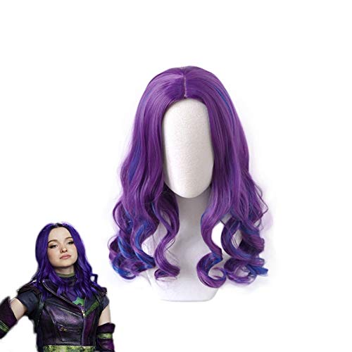 Mal Perücke Cosplay Kostüm Nachkommen 3 Hitzebeständige synthetische Haare Frauen Mode lockige Perücken Karneval Party Perücken von EQWR