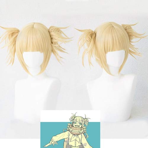Mein Held Academia Akademia Himiko Toga Kurzes hellblondes Cosplay Anime Perücke Hitzebeständigkeit Kostüm Perücken Haar wie das Bild von EQWR