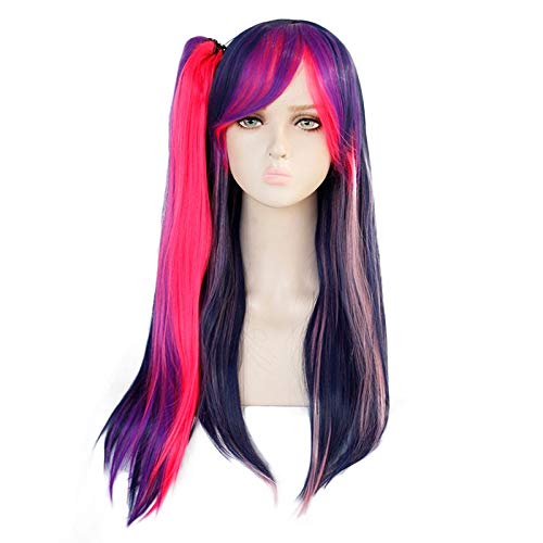 Mein kleines Pony Pferdeschwanz Stil Seitenteil Lila Rosa Synthetische Cosplay Perücke mit Clip Pferdeschwanz für Halloween Kostüm Party kuyb0361 von EQWR