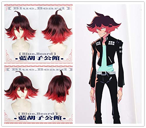 Neuankömmling Anime PROMARE Gueira Cosplay Perücke Kurze rote Ombre Hitzebeständige synthetische Haare Halloween Cosplay Perücken + kostenlose Perückenkappe von EQWR