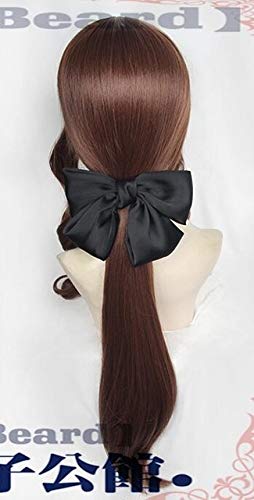 Neuankömmling Schicksal Großauftrag Da Vinci FGO Caster Lily Cosplay Perücke Schicksal Stay Night Sabre Lily bräunlich-rotes Haar Perücke + Free Perücke Cap Perücke mit Bogenknoten von EQWR