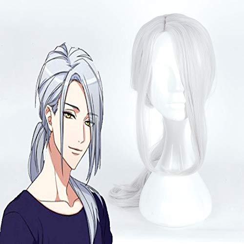 Neue Hand Tour A3! Cosplay Yukishiro Azuma Cosplay Silberne Pferdeschwanzperücken Halloween Carnival Party Cosplay Perücken von EQWR