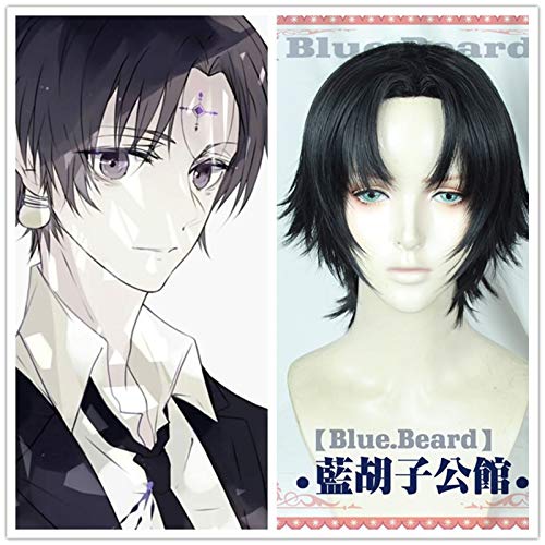 Neue Hunter X Hunter Kulolo lushilufelu Cosplay Schwarze kurze Perücke Synthetische Cosplay Halloween Haar + Perücke Cap von EQWR