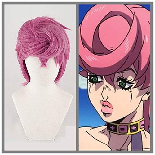 Neue Trish Una Cosplay Perücke Anime JOJO Bizarres Abenteuer Golden Wind Cosplay Perücke Trish Una Haar Halloween Kostüm Perücken + Mütze + Track von EQWR