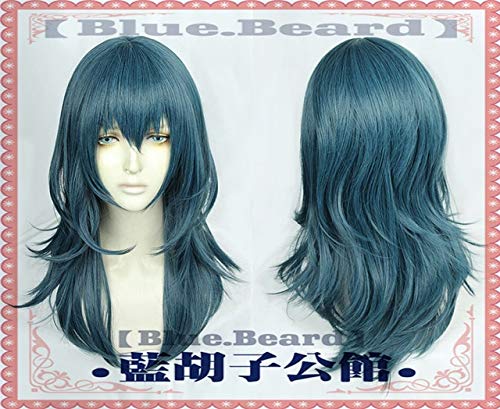 New Fire Emblem ThreeHouses Perücke Cosplay Edelgard Byleth Blau Mittellang Cosplay Haar Perücke Halloween Rollenspiel weibliche Hauptrolle von EQWR
